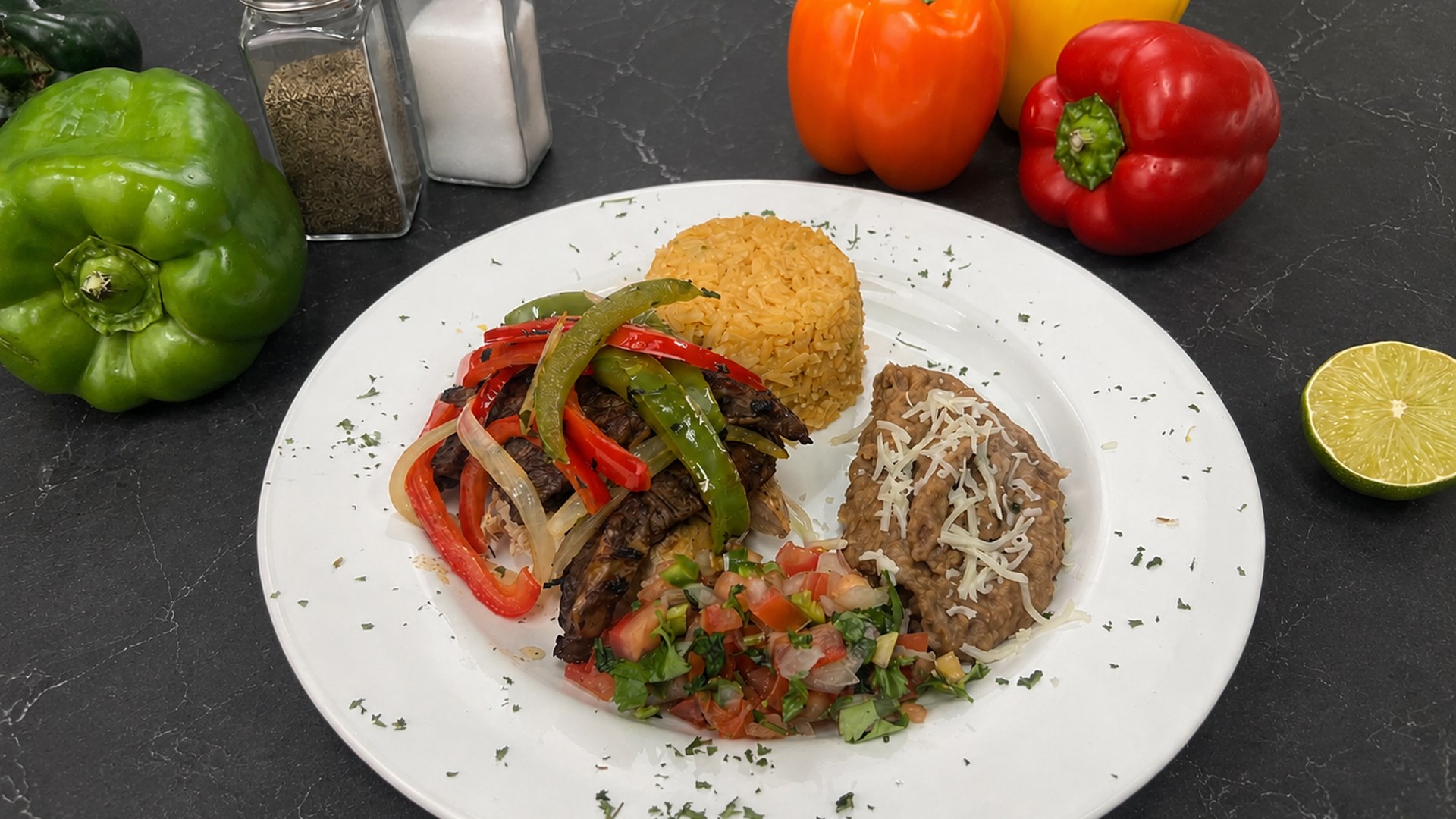 Fajita Mixed Plate by Mary's Gourmet Catering